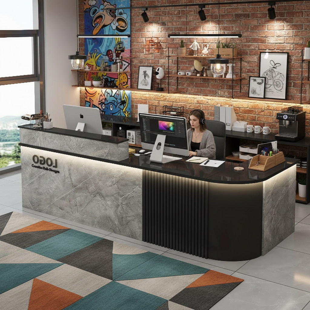 Modern Shop Reception Desks Organizers Design Long Executive Restaurant Hotel Reception Desks Luxury Mostrador Lounge Furniture